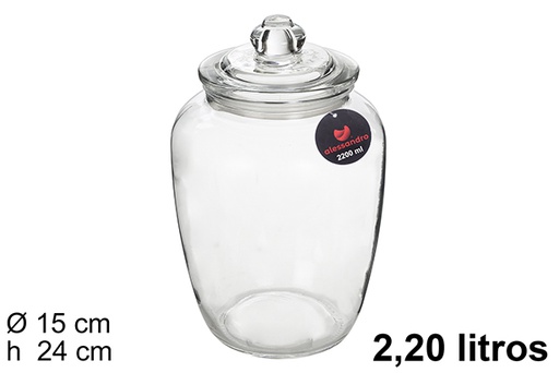 [101723] Bocal en verre avec couvercle hermétique 2,2 litres