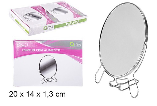 [102394] Espelho oval duplo com ampliação 20 cm