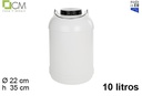 Round plastic container with iron handle 10 l.