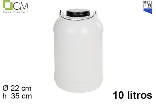 [102758] Round plastic container with iron handle 10 l.