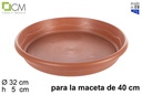 Plato maceta Elsa terracota 40 cm