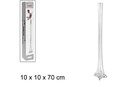 Florero cristal lungo natural base cuadrada 70 cm