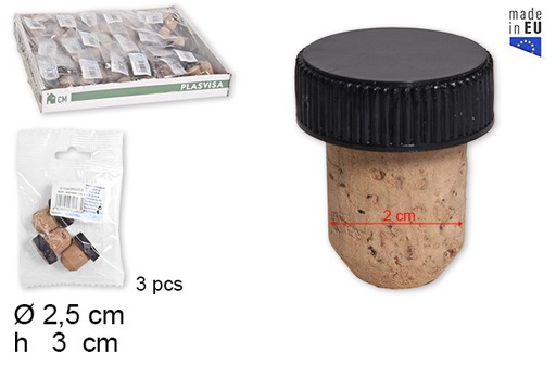 [105664] Set 3 tapones corcho cabezudo