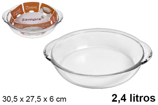 [201904] Round glass dish 2,4 l.
