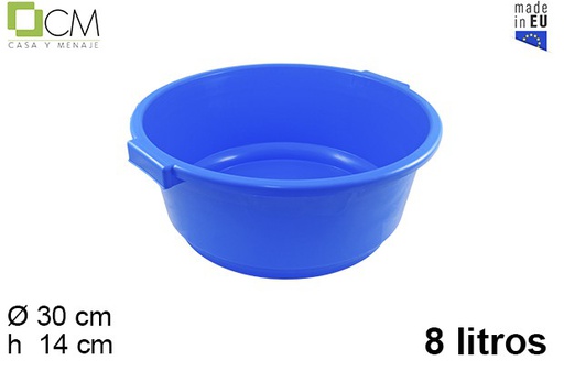 [103018] Barreño plástico redondo azul 8 litros