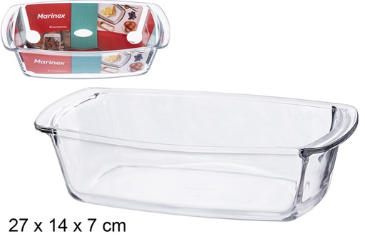 [202741]  Rectangular glass cake tray