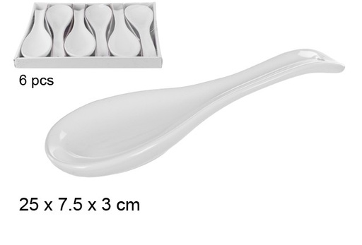 [104582] White ceramic spoon rest