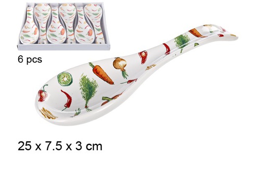 [104588] Ceramic spoon rest decorated vegetables