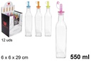 Aceitera/vinajera cristal cuadrada tapón antigoteo 550 ml