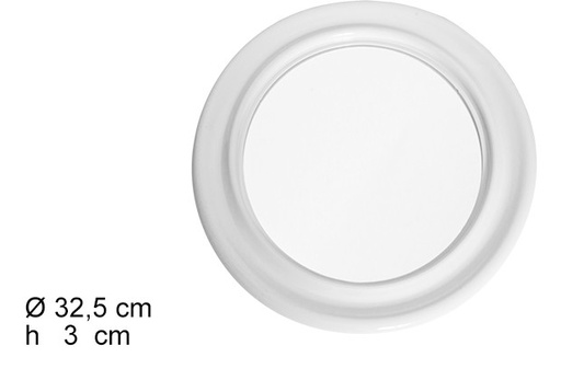 [101450] White round mirror 32 cm