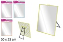 Specchio rettangolare con supporto 30x23 cm