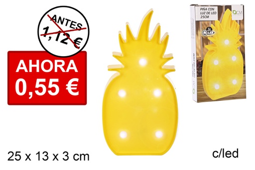 [102327] Ananas avec lumières LED 25x13 cm