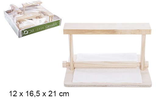 [105348] Natural tall wooden napkin holder