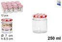 Bote cristal redondo tapa vichy 250 ml