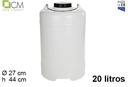 Round plastic container with iron handle 20 l.