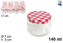 Bote cristal redondo tapa vichy 140 ml