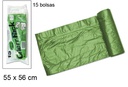 Pack 15 bolsas basura verdes 55x56 cm
