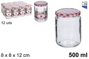 Bote cristal redondo tapa vichy 500 ml