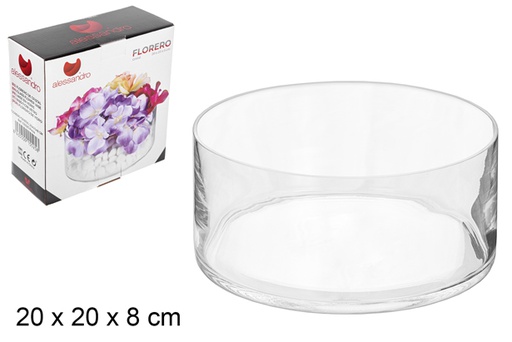 [105525] Vase rond en verre 20 cm