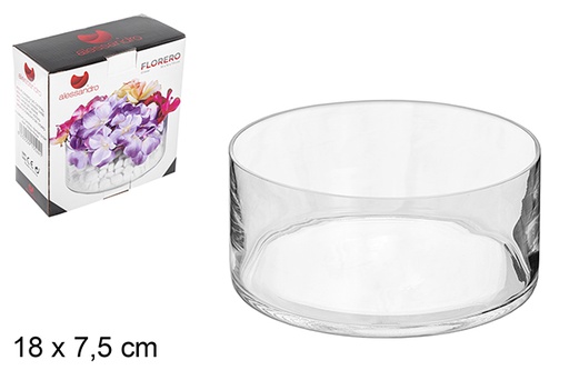 [105524] Vase en verre 18x7,5 cm