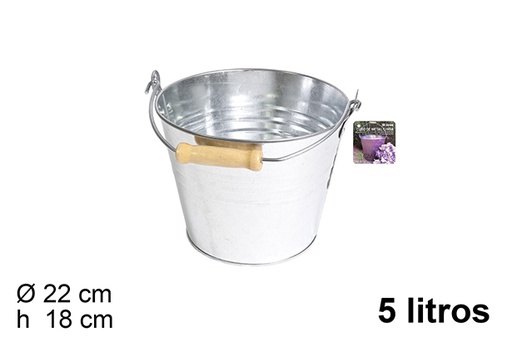 [105687] Secchio in metallo con manico 5 l.