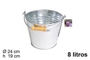 Cubo metal con asa 8 l.