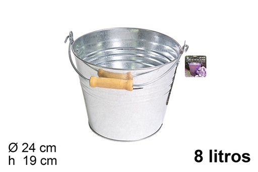 [105688] Cubo metal con asa 8 litros