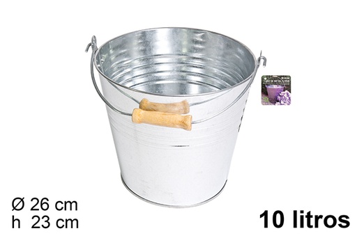 [105689] Cubo metal con asa 10 l.