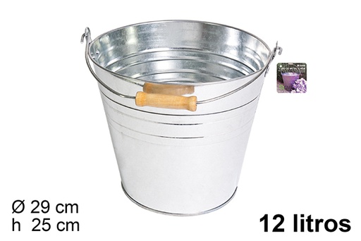 [105690] Cubo metal con asa 12 litros