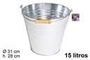 Cubo metal con asa 15 l.