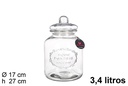 Bote cristal hermético galletas 3,4 l.
