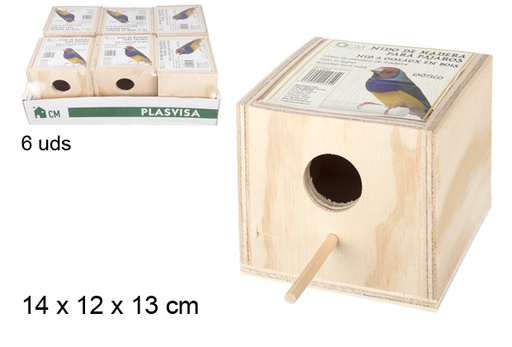 [105362] Ninho de madeira para pássaros exóticos