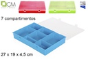 Caja plástico herramientas 7 compartimentos colores surtidos