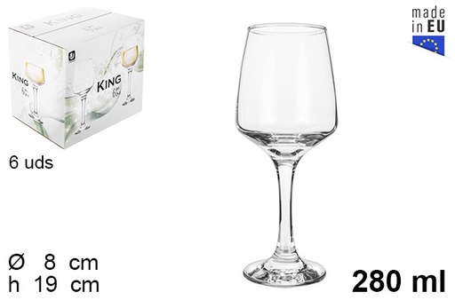 [202851] Calice di vetro di vino White King 280 ml