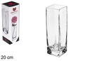 Squared glass flower vase 20 cm