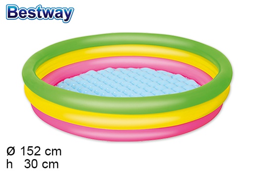 [200292] Children's inflatable pool 3 colors bag bw 152x30 cm