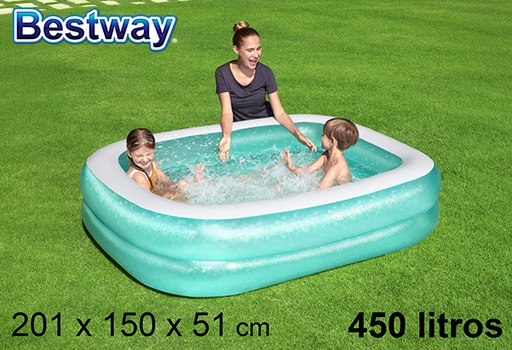 [200312] Piscina inflável retangular azul caixa bw 450 l.