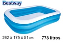 Piscina inflável retangular azul caixa bw 778 l.