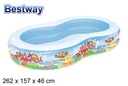 Piscina inflável 2 anéis decorados 262x157 cm