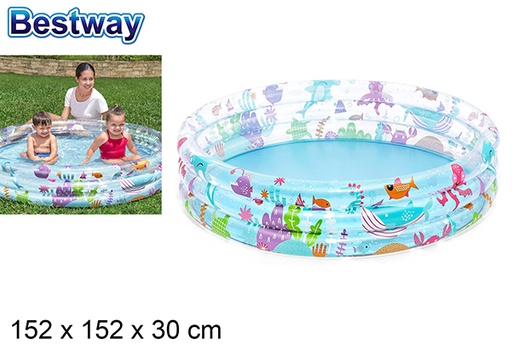 [203043] Piscina inflável com fundo do mar bolsa bw 152x30 cm