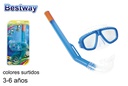 Pack glasses + diving tube KIDS assorted colors