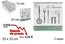 Pack 20 servilletas decorado cocina 3 capas 33 cm