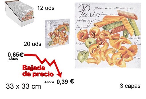 [105706] 20 servilletas decorado pasta 3 capas 33cm