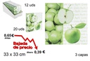 20 servilletas decorado manzanas 3 capas 33cm