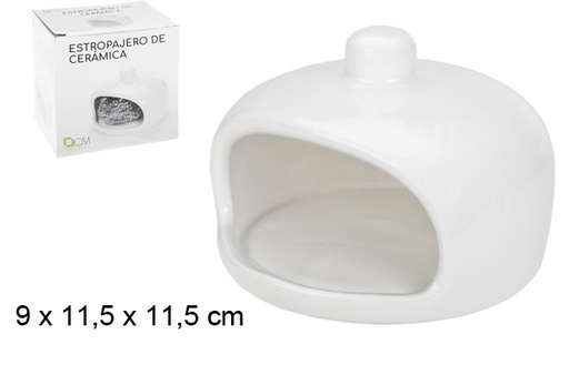 [104576] Porta spugnette in ceramica bianca