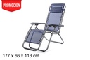 Silla playa plegable Textilene color azul 177x66 cm