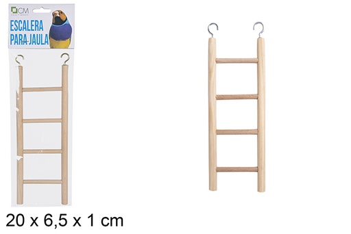 [102078] Escada de madeira para gaiola 20x6,5 cm 