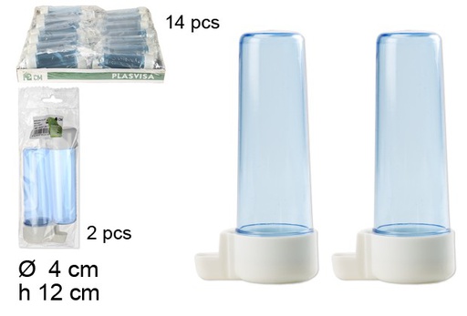 [102837] Bebedero pajaro redondo azul 2pcs