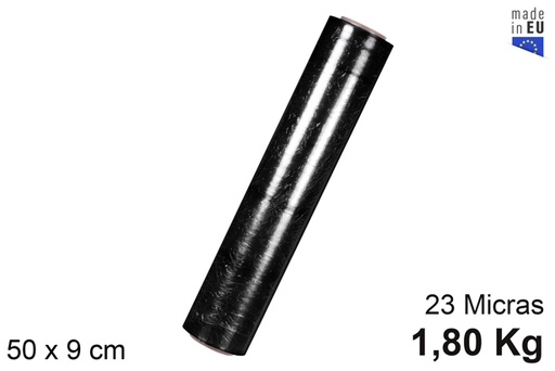 [106153] Black stretch film 23 microns 1,80 kg