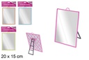 Specchio rettangolare con supporto 20x15 cm